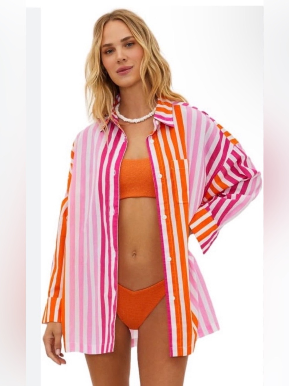 Beach Riot Alexa Top/Coverup in Sunset Stripes Size Large/XLarge
